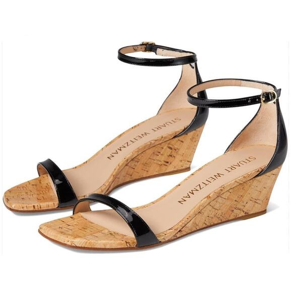 Stuart Weitzman Nudistcurve 50 Cork Ankle Strap Sz 8B - Picture 1 of 7